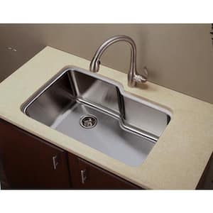 Empire Undermount 16-Gauge Stainless Steel 32 in. Single Bowl Kitchen Sink with Grid and Strainer