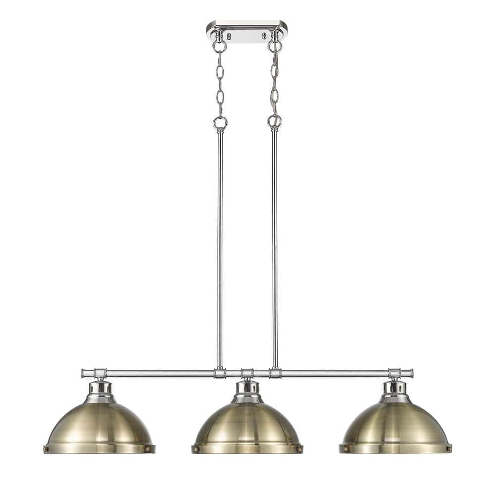 Duncan 300-Watt 3-Light Chrome Pendant Light with Steel Shade price history on PriceWatchPro