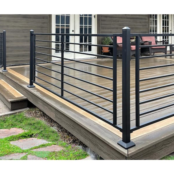 FORTRESS Fe26 2 in. x 2 in. x 45-1/2 in. Bronze Steel Railing Line Post with Brackets (42 in. Rail)