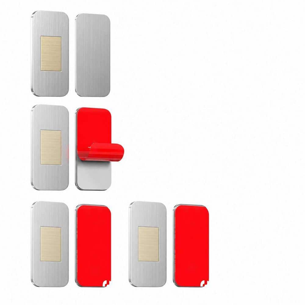 1.57 in. Brushed Stainless Steel Magnetic Adhesive Door Catch Strong Hold Child Safety Cabinet Latch 4-Pack