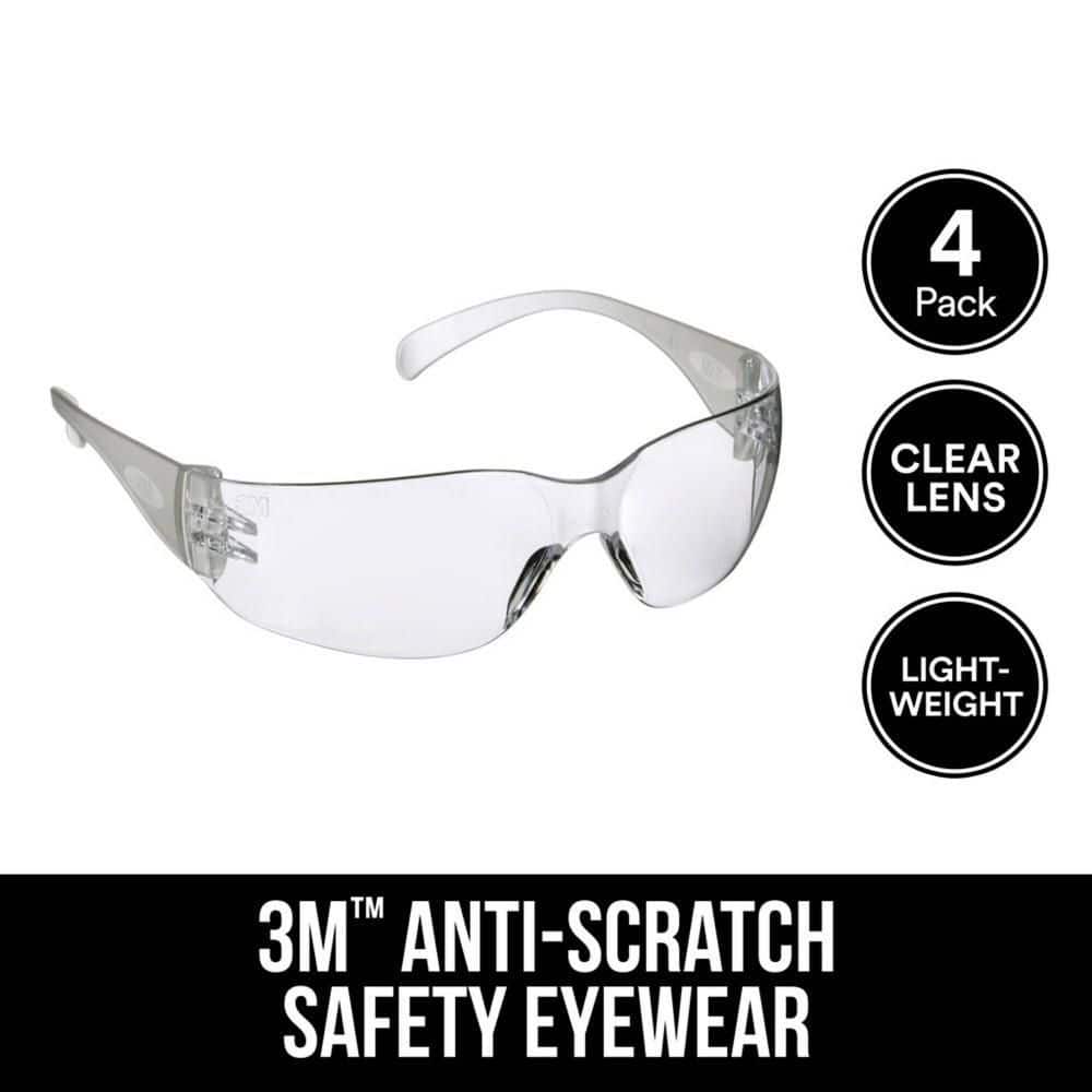 Clear Frame with Clear Lenses Indoor Safety Glasses (4-Pack) (Case of 10)
