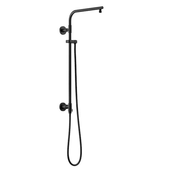 Delta Emerge Round Contemporary 26 in. Column Shower Bar in Matte Black