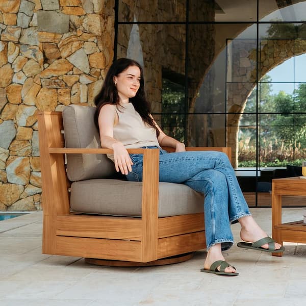 Cambridge Casual Largo Premium Indonesia Teak Patio Outdoor Swivel