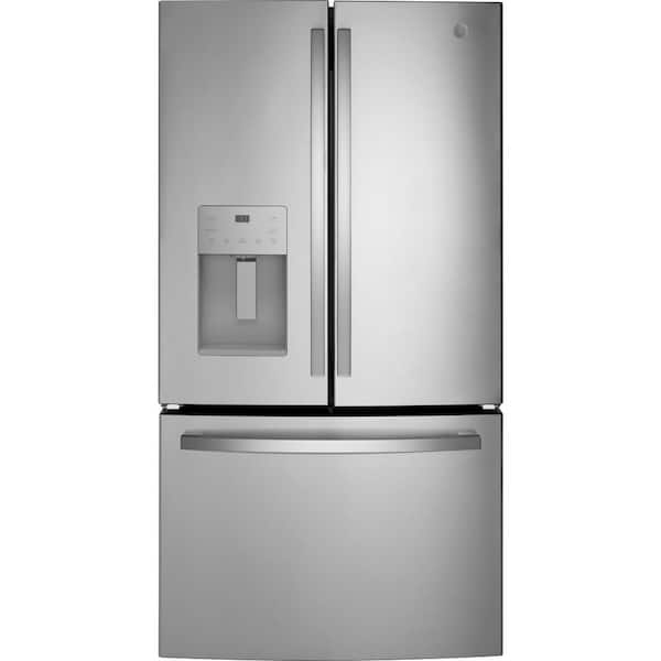 GE 25.6 cu. ft. French Door Refrigerator in Fingerprint Resistant Stainless  Steel, ENERGY STAR GFE26JYMFS - The Home Depot