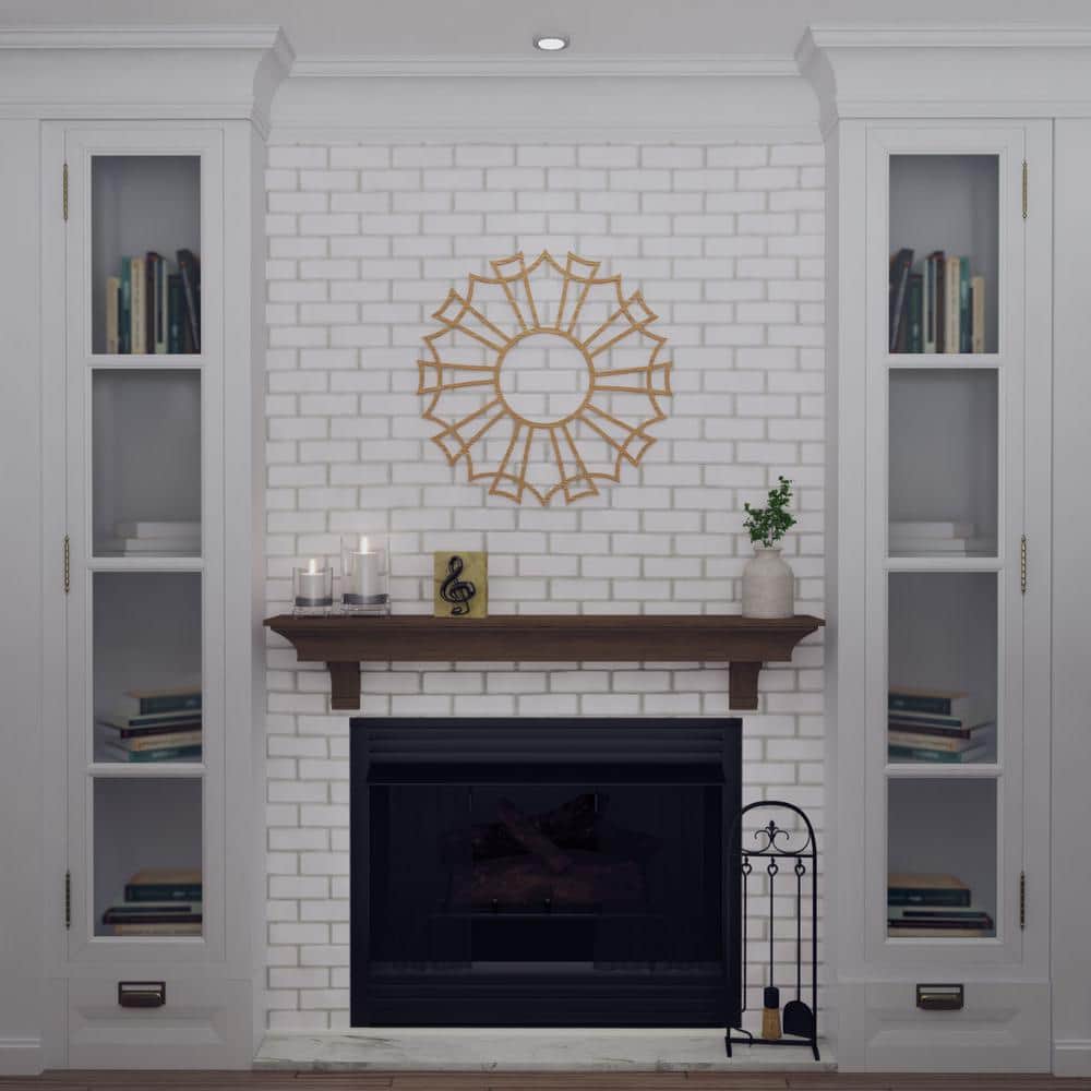 34" Red Oak Unfinished Wood Veneer Ceiling Medallion