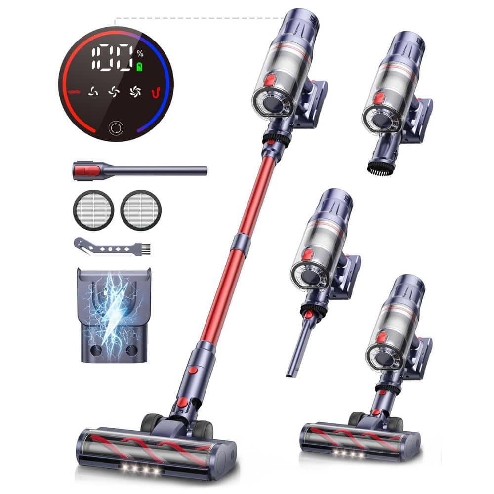 LAIFUCAM 600W Bagless Cordless Stick Vacuum w 50KPA Suction 65min