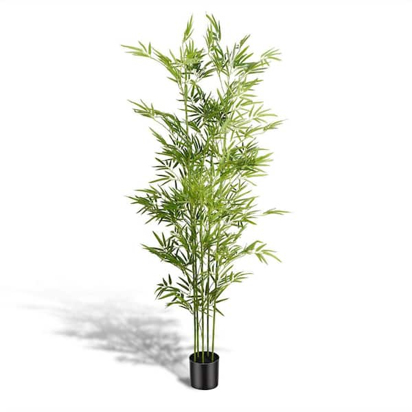 6 ft. Artificial Bamboo Tree in Black Pot, 72 in. Silk Faux Bamboo Tree
