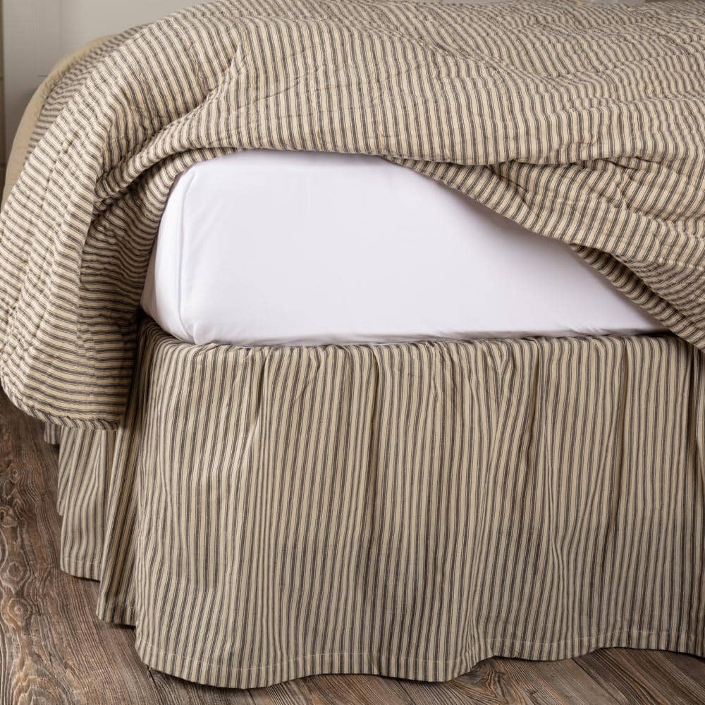 Sawyer Mill 16 in. Farmhouse Charcoal Ticking Stripe Queen Bed Skirt price history on PriceWatchPro