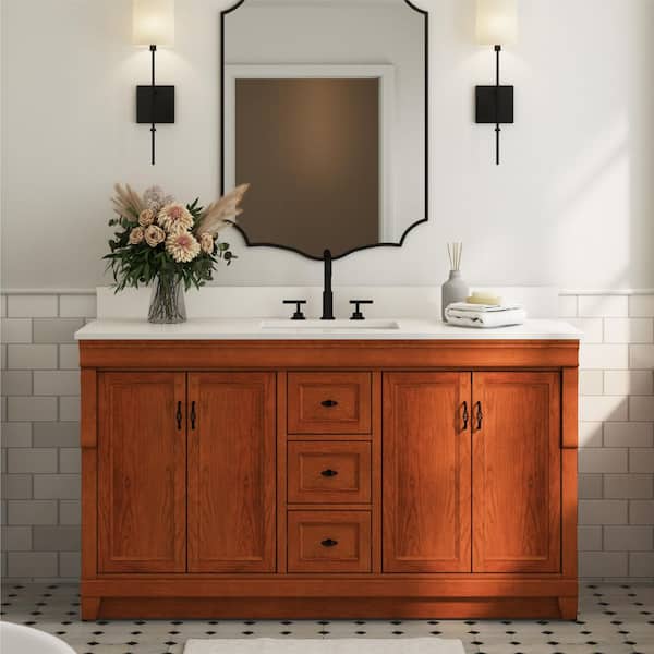 Naples 60 in. W x 21.63 in. D x 34 in. H Bath Vanity Cabinet without Top in Warm Cinnamon