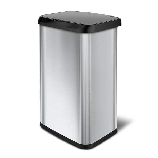 Glad 20 Gal. Stainless Steel with Clorox Odor Protection Touchless Motion Sensor Trash Can