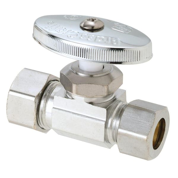 BrassCraft 1/2 in. Compression Inlet x 1/2 in. Compression Outlet Multi-Turn Straight Valve