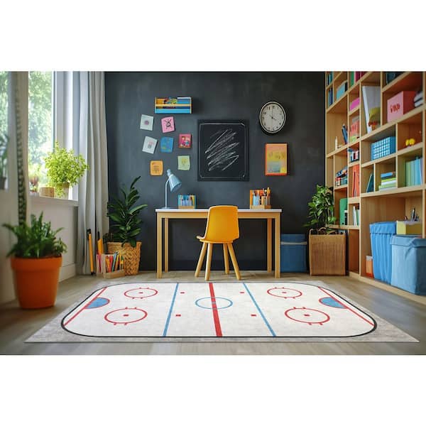Kidz Ivory Multi 5 ft. x 7 ft. Children Polyester Area Rug