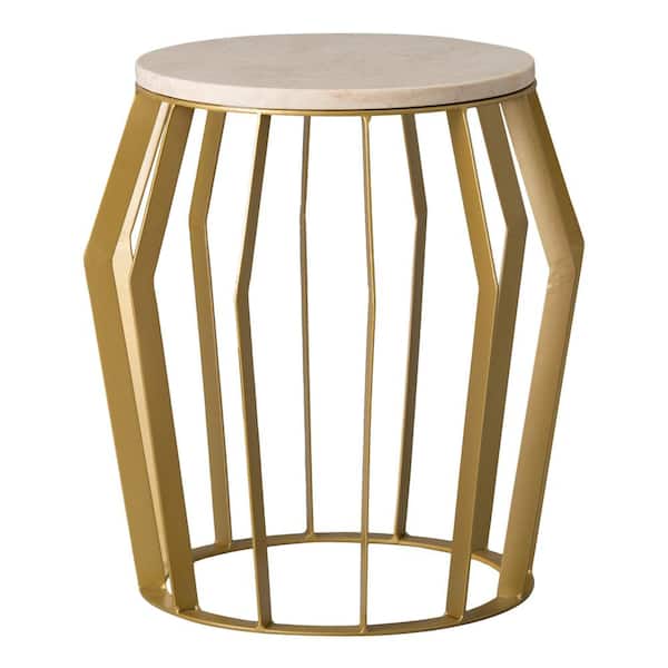 Emissary Billie 22 in. H Gold Round Wrought Iron Accent Table