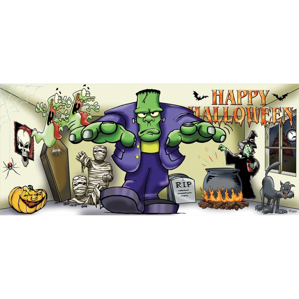 My Door Decor 7 ft. x 16 ft. Happy Halloween Jack-O-Lanterns Garage Door  Decor Mural for Double Car Garage Car Garage 285905HALL-008 - The Home Depot