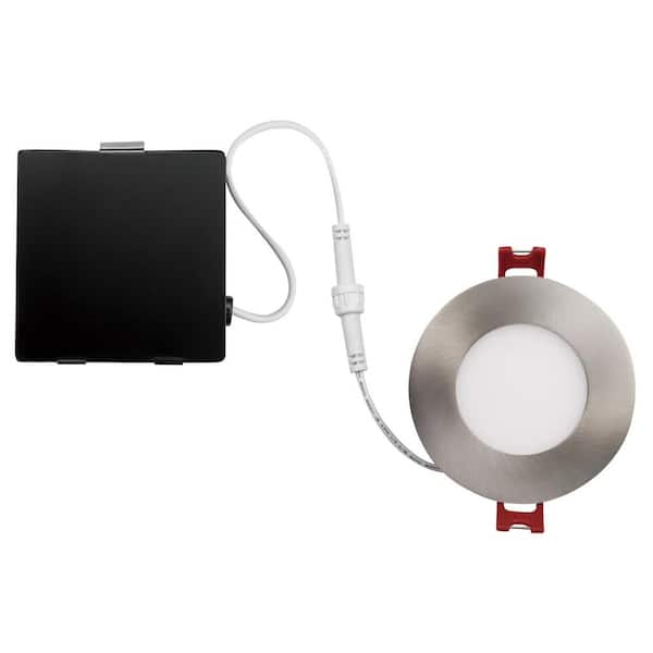 Globe Electric Designer Ultra Slim 3 in. Brushed Nickel Integrated LED Recessed Kit