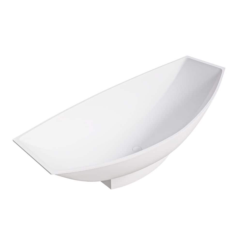 White Solid Surface Freestanding Hammock Style Bathtub