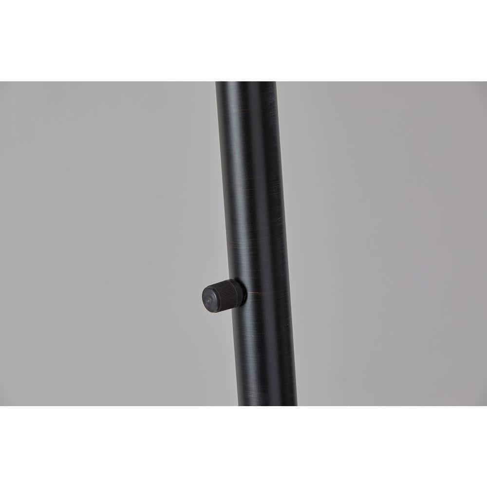 Arcadia Outdoor Black Metal Arc Floor Lamp with Oatmeal Shade