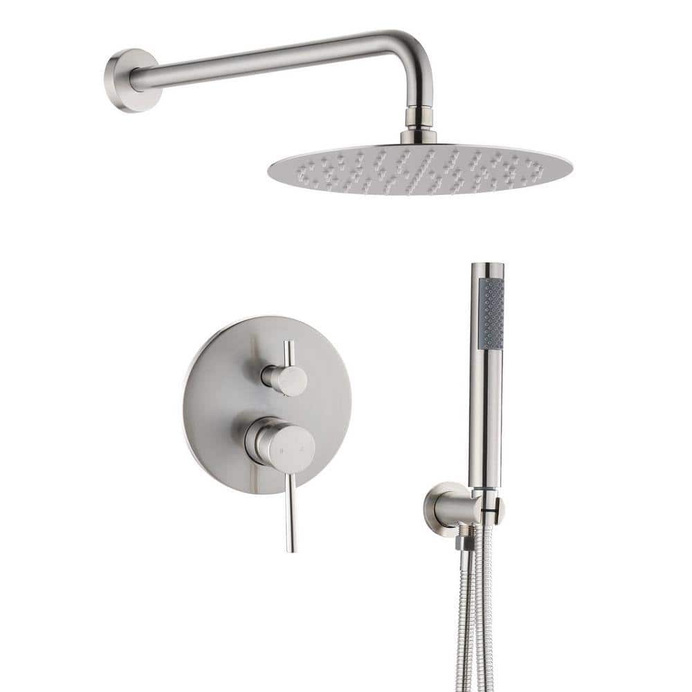 Pdpbath 1-Spray Dual Wall Mounted Shower Head and Handheld Shower Head ...