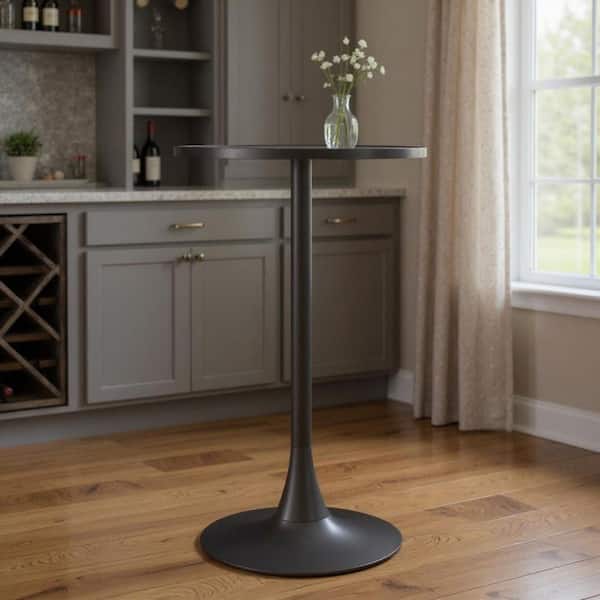 41.7 in. H Black, Gray Round Seats 2