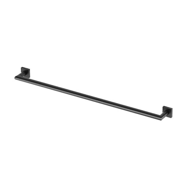 Glam Too 30 in. Wall Mounted Towel Bar in Matte Black