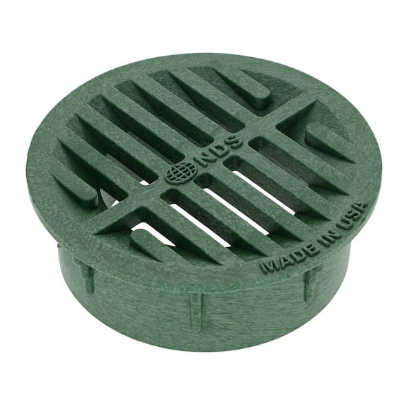 NDS 3 in. - 4 in. Plastic Round Drainage Grate in Green