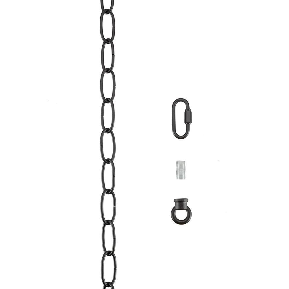 Matte Black Heavy Duty Steel Chain with Quick Link Connector, 6 Feet