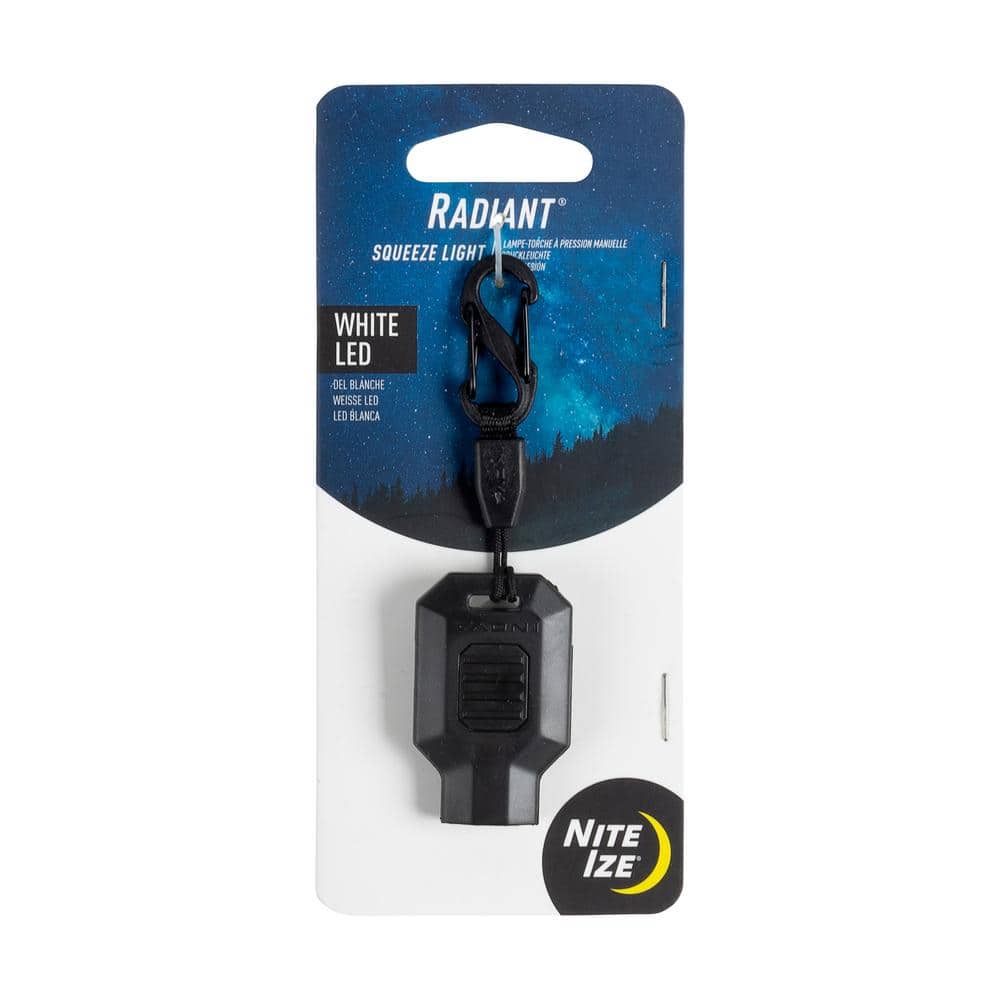 12-Pack Nite Ize Radiant Microlight Clear/Black Body w/White LED Keychain Light 