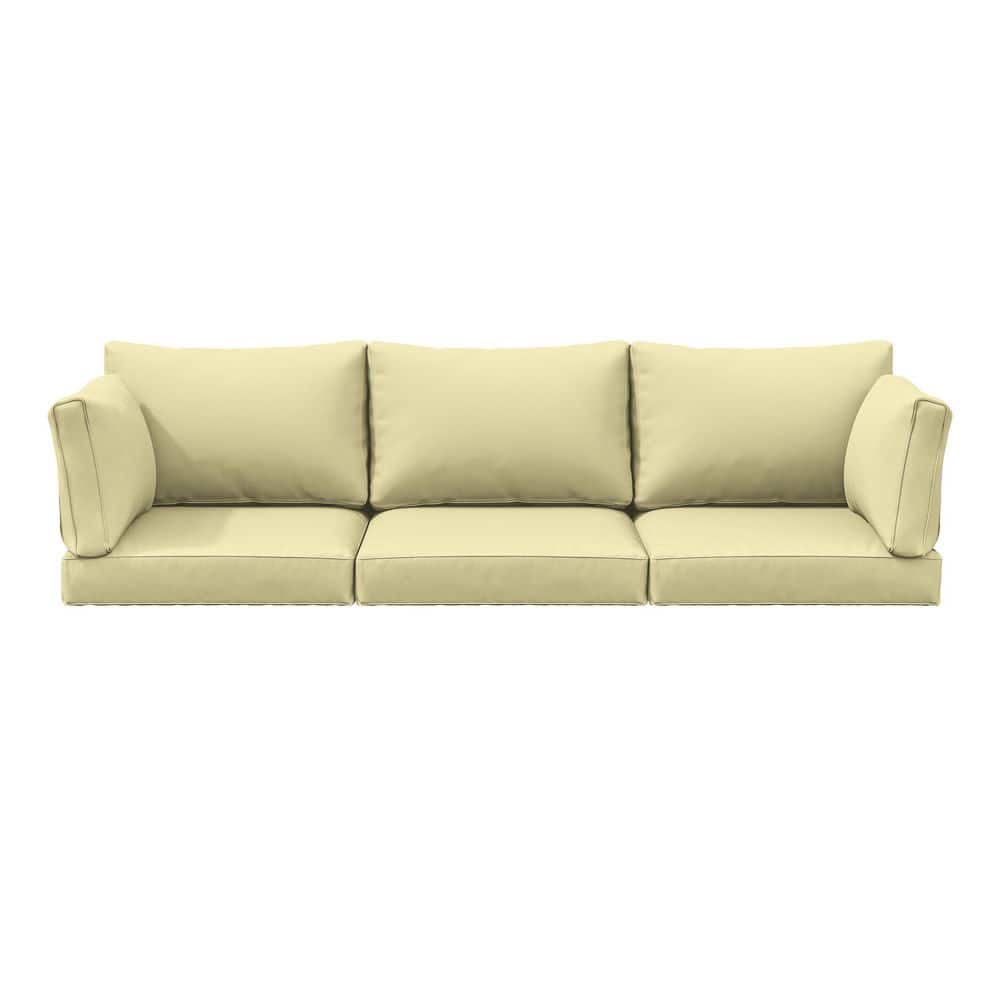 25.6 in. x 23.6 in. x 4 in. Outdoor Deep Seat Lounge Cushion Set (8-Piece) with Lumber Support Pillows Light Yellow price history on PriceWatchPro