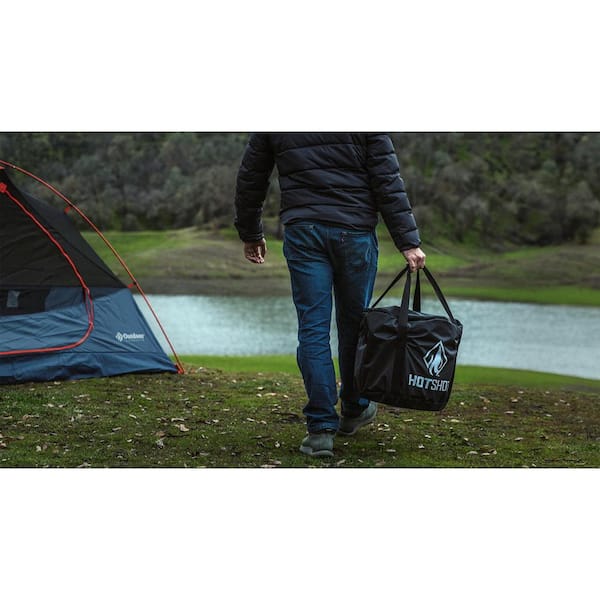 HotShot Traveler Portable Low Smoke 15 in. Round Wood-Burning Fire Pit in Yosemite Brown with Carry Bag
