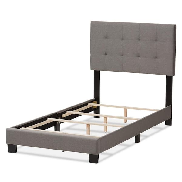 Baxton Studio Brookfield Gray Fabric Upholstered Twin Bed