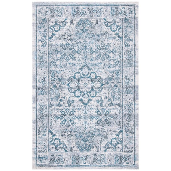 SAFAVIEH Classic Vintage Aqua/Blue 5 ft. x 8 ft. Border Medallion Area Rug