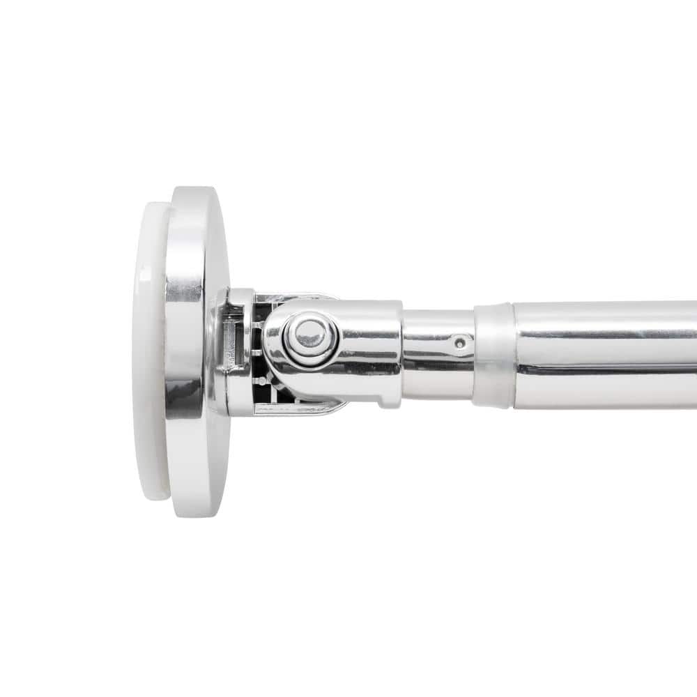 Adjustable Chrome Curved Tension Shower Rod 42"-60"