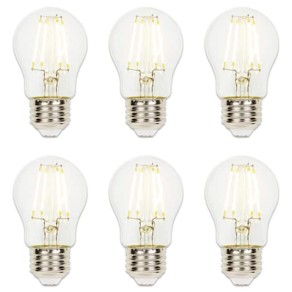 40-Watt Equivalent A15 Dimmable Clear E26 Edison Filament LED Light Bulb 2700K (6-Pack)