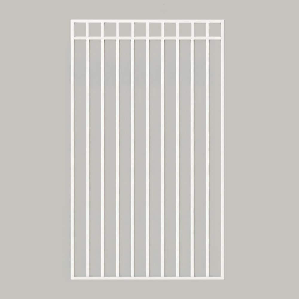 Glossy White Flat-Top Coral Steel Gate (45 in. W x 68 in. H) with Self-Close Hardware, Double-Sided Handle, 2x2 Hinges price history on PriceWatchPro