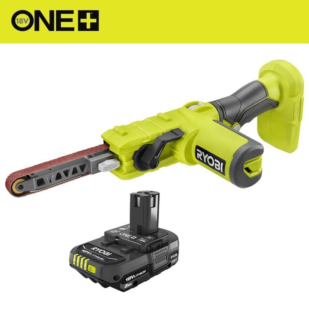 ONE+ 18V Cordless 1/2 in. x 18 in. Belt Sander with ONE+ 18V 2.0 Ah Lithium-Ion Battery -  RYOBI, PSD101B006
