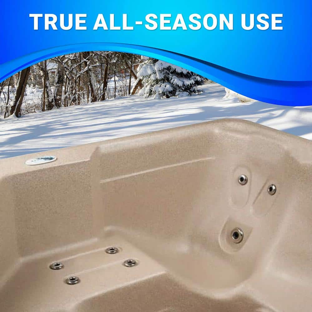 Cobblestone 6-Person Square Electric Hot Tub with 24 Jets
