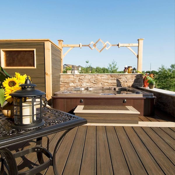 Transcend 1 in. x 8 in. x 12 ft. Havana Gold Capped Fascia Composite Decking Board