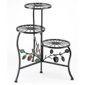 19.25 in. x 15.5 in. x 19.75 in. Country Apple Iron Plant Stand 3-Tier