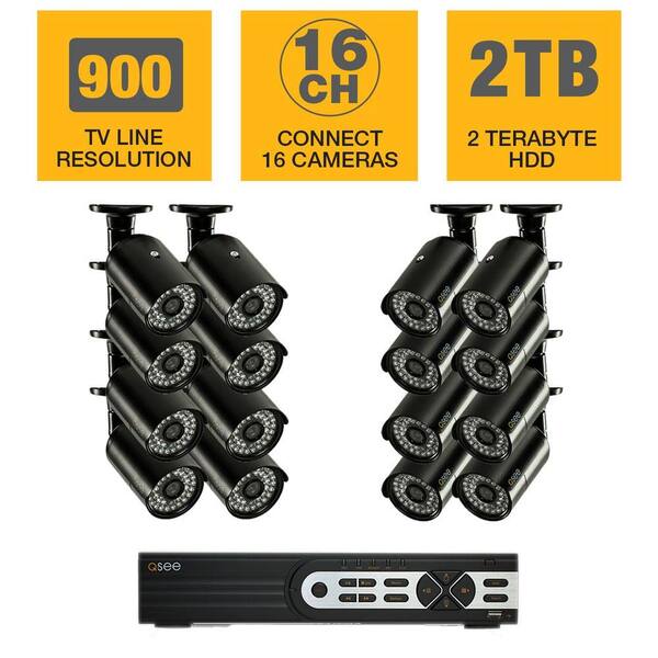 Q-SEE HeritageHD Series 16-Channel 960H 2TB Video Surveillance System with (16) 900TVL Cameras and 100 ft. Night Vision