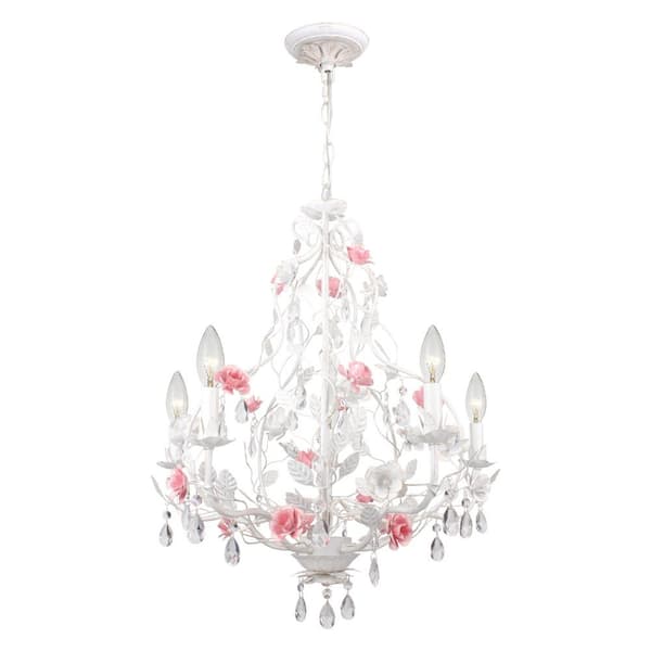 Lola 5-Light Wet White Chandelier