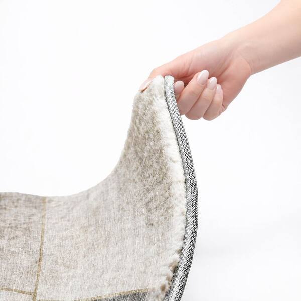 Dream Shag Premium Machine Washable Abstract ADS717 Taupe 5 ft. x 7 ft. 6 in. Area Rug