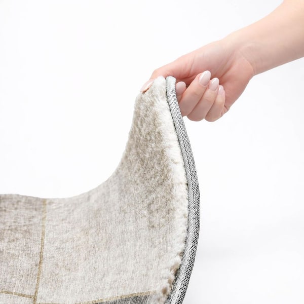 Dream Shag Premium Machine Washable Abstract ADS717 Taupe 9 ft. x 12 ft. Area Rug