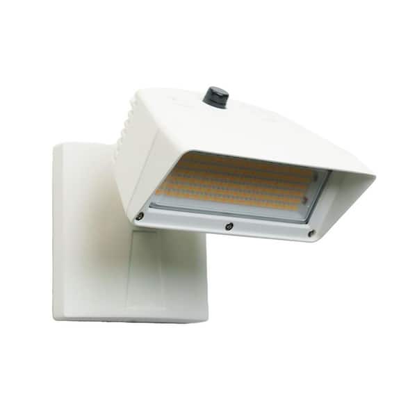 3200 Lumen White Aluminum Dusk to Dawn Integrated LED Floodlight