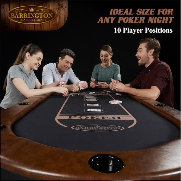 Barrington Charleston Collection 10 Player Poker Table - No