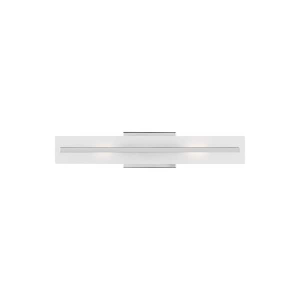 Generation Lighting Dex 24 in. Medium 2-Light Chrome Vanity Light with Satin Etched Glass Shade