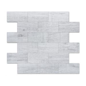 White-Washed 13.5 in. x 11.4 in. PVC Peel and Stick Tile for Kitchen Backplash, Bathroom, Fireplace (9.6 sq. ft./Box)