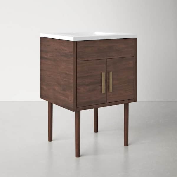 Garland 24 in. W x 22 in. D x 36 in. H Single Sink Free Standing Bathroom Vanity in Chalby Clay with Quartz Top in White