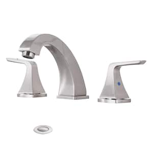 Titus Double Handle Wall Mounted Bathroom Faucet in Brushed Nickel