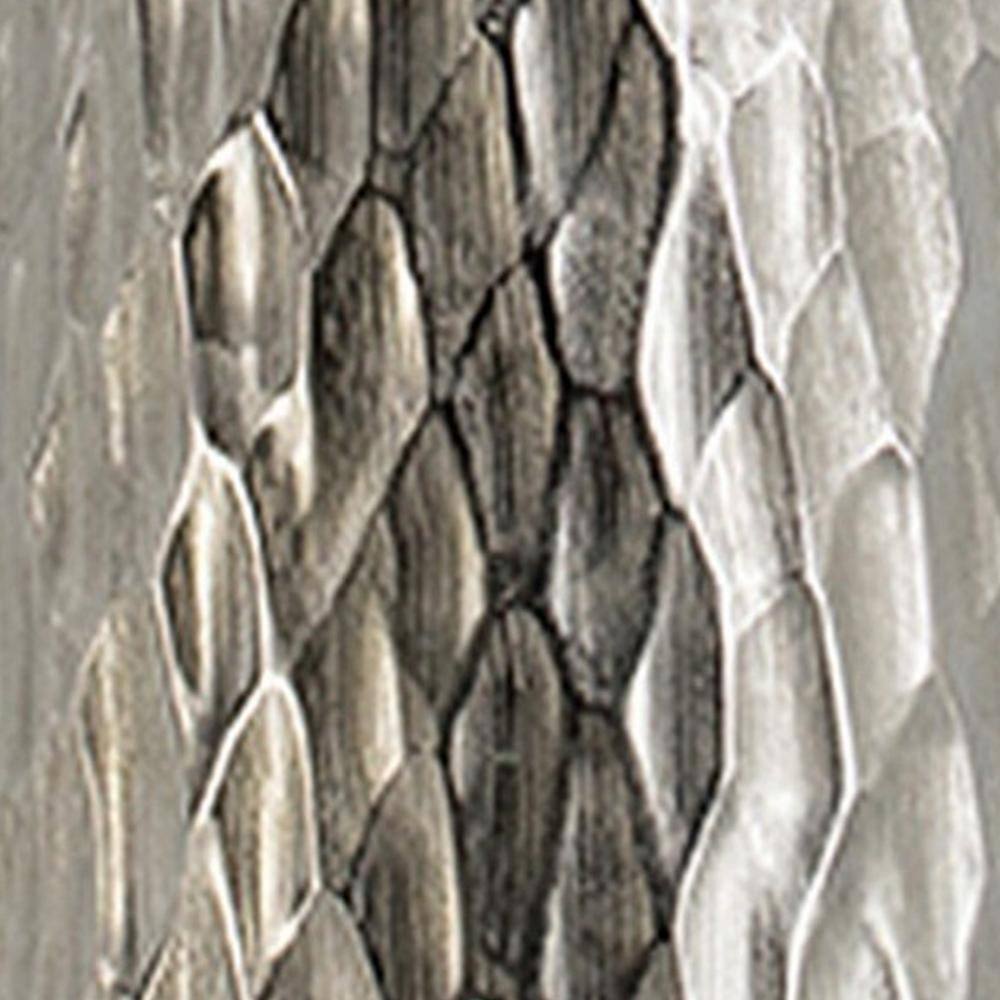 23-Inch Silver Diamond Textured Aluminum Tapered Vase