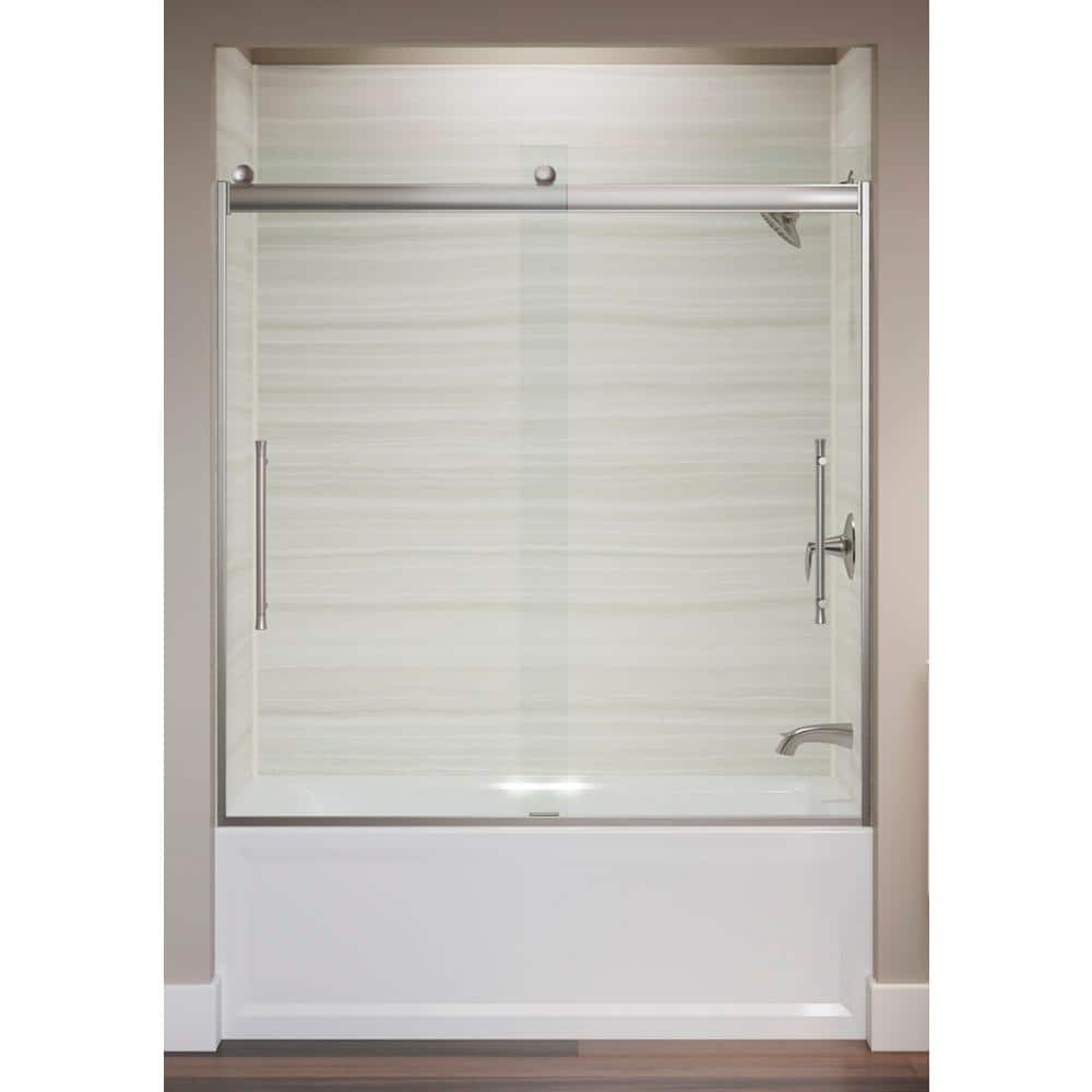 KOHLER Elmbrook 5560 in. x 62 in. Frameless Sliding Bathtub Door in